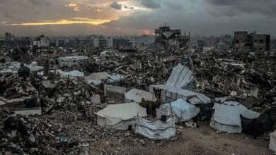 صور لمخيمات اللجوء المكتظة في غزة.