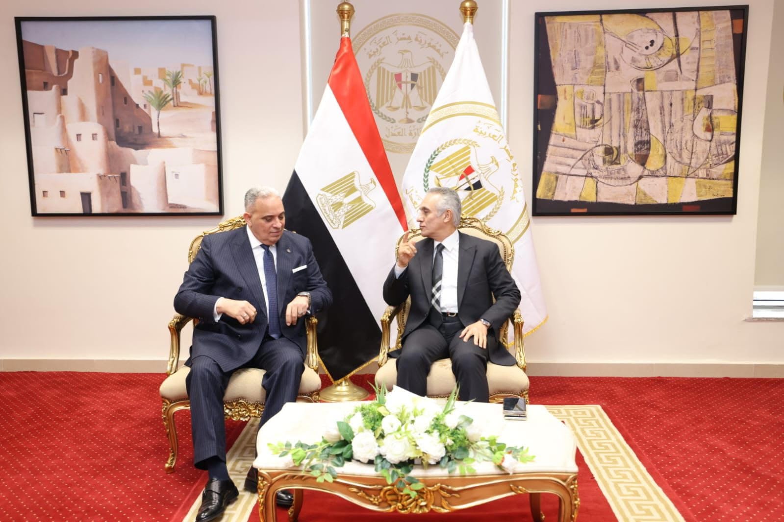 وزير العدل يستقبل رئيس وأعضاء مجلس إدارة نادي قضاة مصر| صور