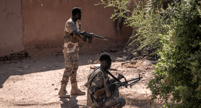 قوات الدعم السريع في منطقة الطينة بالسودان