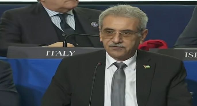 السيد علي شعث رئيس اللجنة الوطنية لإدارة غزة يلقي كلمة أمام اجتماع دولي لمجلس السلام في واشنطن، بحضور الرئيس الأمريكي دونالد ترامب ورئيس مجلس الوزراء الدكتور مصطفى مدبولي.