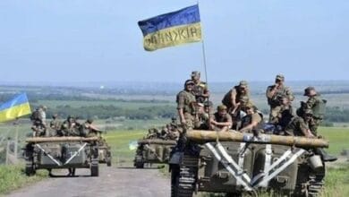 خريطة تظهر استعادة الأراضي الأوكرانية في فبراير في محور أولكساندريفكا.