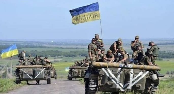 خريطة تظهر استعادة الأراضي الأوكرانية في فبراير في محور أولكساندريفكا.