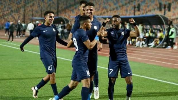 صورة تجمع لاعبي فريقي إنبي والمصرية للاتصالات خلال إحدى المباريات.