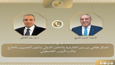 وزير الخارجية يبحث هاتفياً مع نائب الرئيس الفلسطيني التطورات في الأراضي الفلسطينية المحتلة والمنطقة