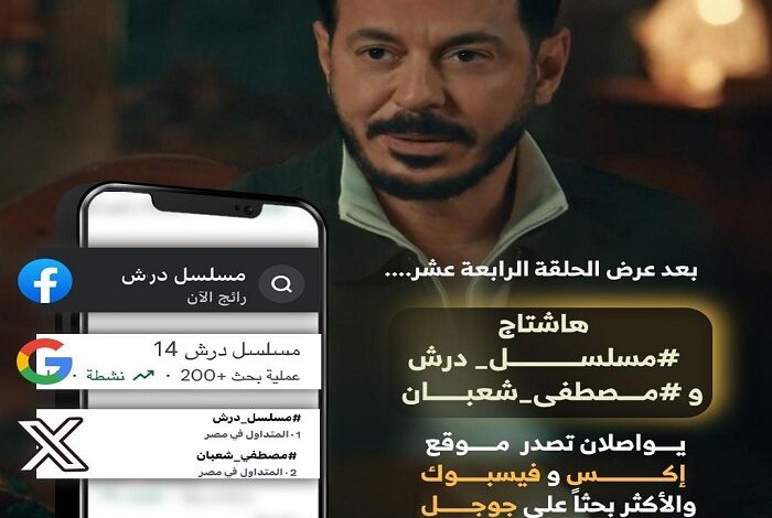 مسلسل "درش" يتصدر دراما رمضان ويتصدر منصات التواصل الاجتماعي