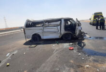 إصابة 6 أشخاص في حادث انقلاب سيارة ميكروباص بأطفيح