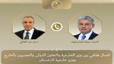 وزير الخارجية يبحث مع نظيره الكازاخستاني التطورات الإقليمية وجهود خفض التصعيد