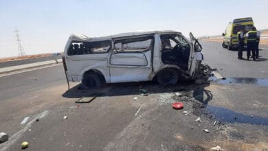 إصابة 6 أشخاص في حادث انقلاب ميكروباص بأكتوبر