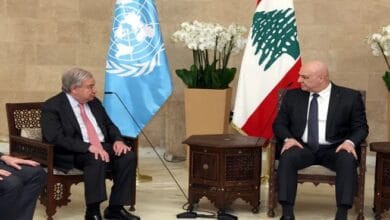 الرئيس اللبناني يؤكد لجوتيريش ضرورة وقف الاعتداءات والتوصل لوقف إطلاق النار