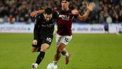 مانشستر سيتي يتعثر أمام وست هام مبتعداً عن أرسنال المتصدر