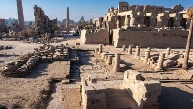 الانتهاء من مشروع ترميم بوابة سور الملك رمسيس الثالث شمال معابد الكرنك