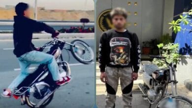 الأمن يضبط قائد دراجة نارية استعرض في شوارع الفيوم