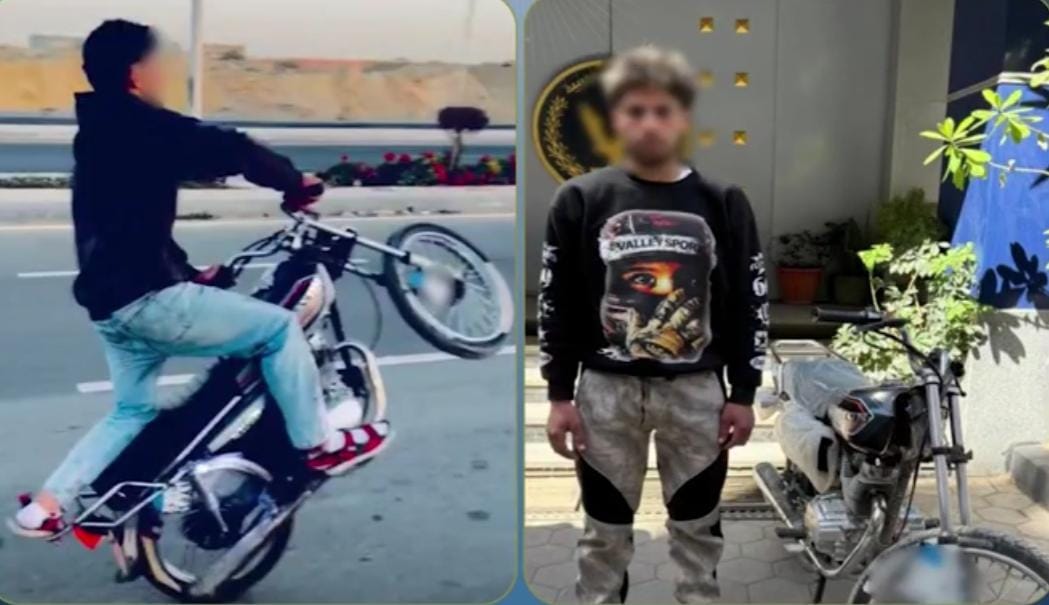 الأمن يضبط قائد دراجة نارية استعرض في شوارع الفيوم