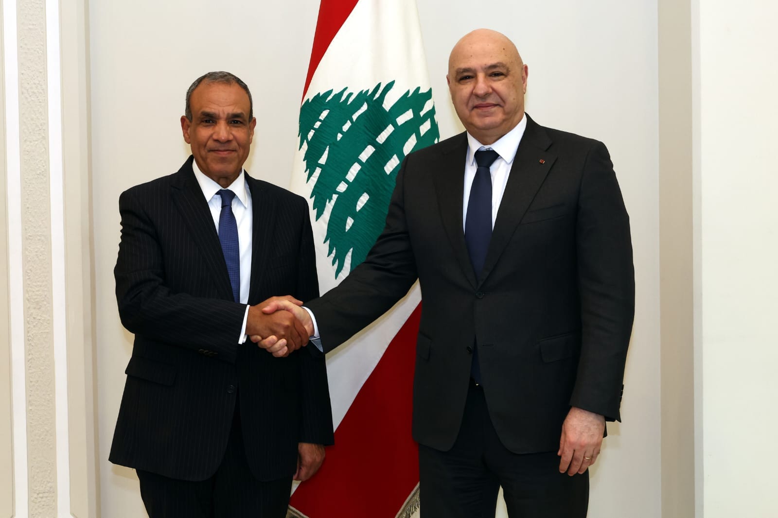 وزير الخارجية يلتقي الرئيس اللبناني في بيروت وينقل رسالة دعم من القيادة المصرية