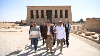 محافظ قنا يتفقد مشروعات ترميم وتطوير معبد دندرة