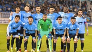 لقطة من مباراة كرة القدم بين غزل المحلة والبنك الأهلي