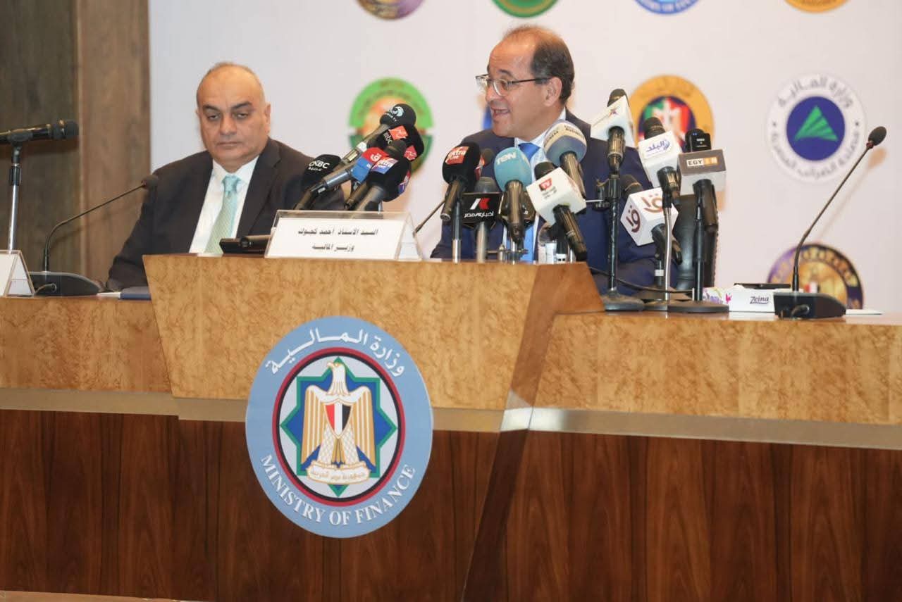 وزير المالية أحمد كجوك يتحدث خلال مؤتمر صحفي