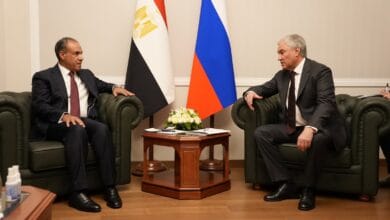 وزير الخارجية يبحث مع رئيس مجلس الدوما الروسي تعزيز التعاون البرلماني