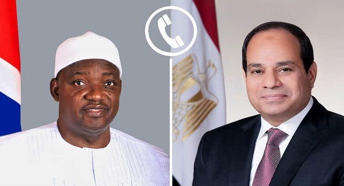الرئيس السيسي والرئيس الجامبي يبحثان هاتفيًا مسار العلاقات الثنائية والتطورات الإقليمية