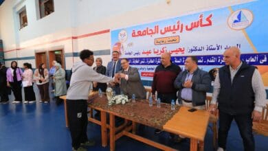 اختتام بطولة كأس رئيس جامعة كفر الشيخ بمشاركة متميزة للطلبة الوافدين