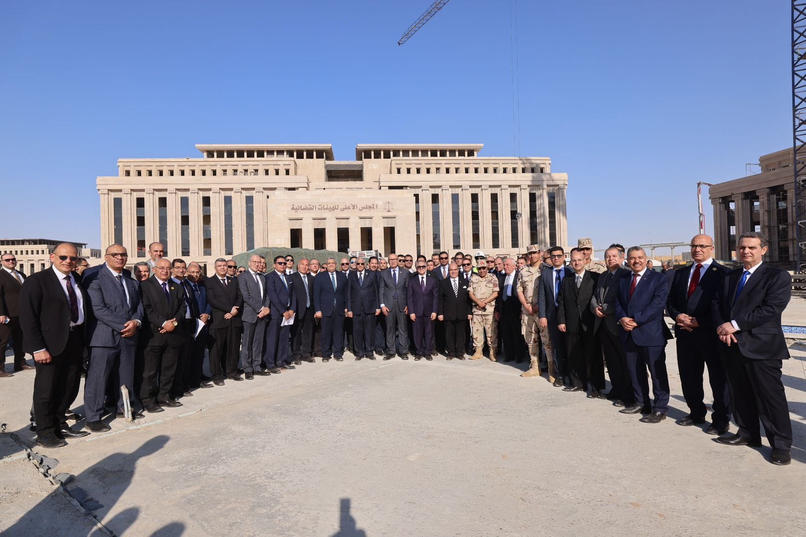 وزير العدل يتفقد "مدينة العدالة" بالعاصمة الإدارية برفقة قيادات القضاء الأعلى