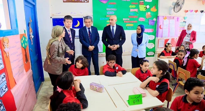 وزير التربية والتعليم يتفقد المدرسة المصرية اليابانية بالقاهرة الجديدة بصحبة مسؤولين يابانيين