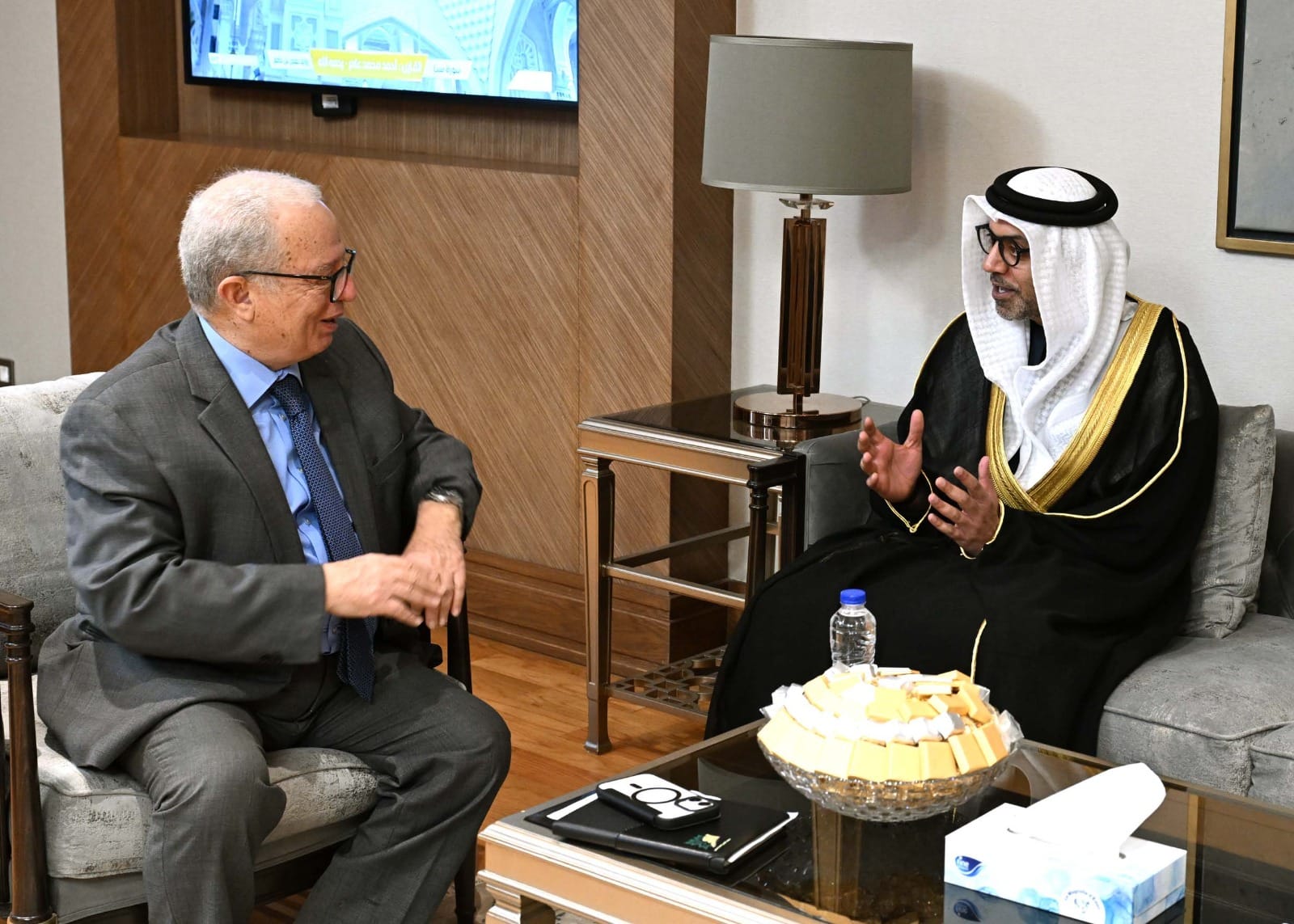 نائب رئيس الوزراء للشئون الاقتصادية وسفير الإمارات يبحثان الفرص الاستثمارية