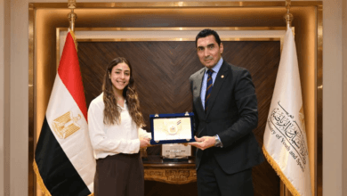 تكريم البطلة هانيا الحمامي