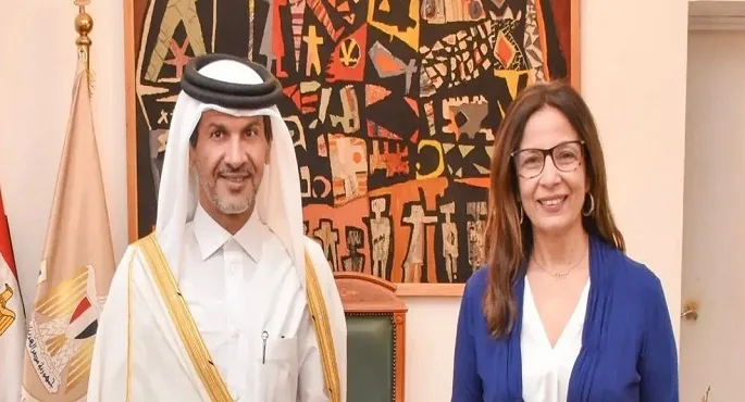 وزيرة الثقافة وسفير قطر يبحثان سبل تعزيز التعاون المشترك
