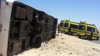 إصابة 9 أشخاص في انقلاب أتوبيس بمنشأة ناصر
