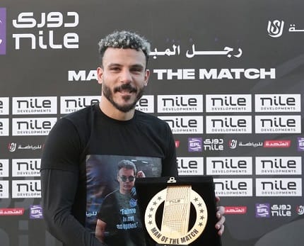 شكري نجيب أفضل لاعب في مباراة المقاولون العرب وكهرباء الإسماعيلية