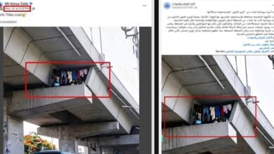 الأجهزة الأمنية تكشف حقيقة صورة "ملابس أسفل الكوبري" المتداولة