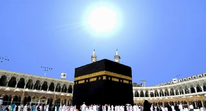 تعامد الشمس على الكعبة المشرفة في سماء مكة المكرمة