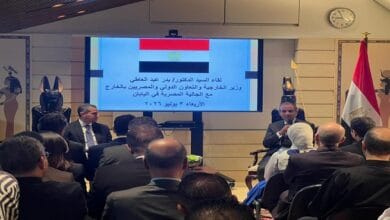وزير الخارجية يلتقي بأعضاء الجالية المصرية في اليابان