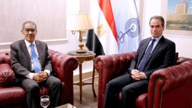 المسلماني يستقبل ضياء رشوان قبيل ظهوره في برنامج "من ماسبيرو"