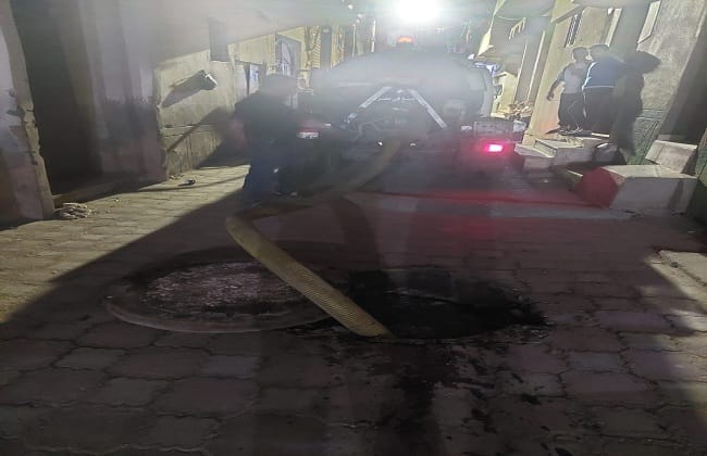معالجة طفح الصرف الصحي الأهلي في ميت حبيش البحرية بالغربية