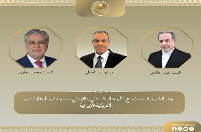 وزير الخارجية يبحث مع نظيريه الباكستاني والإيراني مستجدات المفاوضات الأمريكية-الإيرانية
