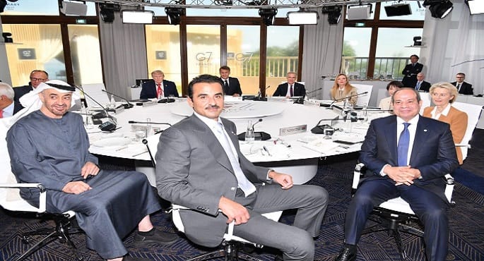 الرئيس السيسي يشارك في جلسة قمة مجموعة السبع حول الاستقرار في الشرق الأوسط