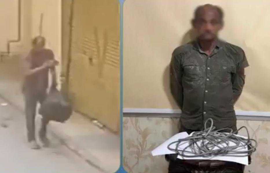 الأجهزة الأمنية بالإسكندرية تضبط لص كابلات شوارع بعد رصد لقطة موبايل