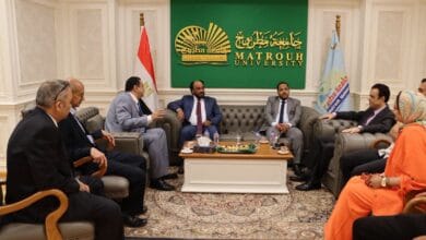جامعة مطروح تبحث آفاق التعاون الأكاديمي والعلمي مع جامعة طبرق الليبية